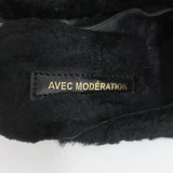 Avec Moderation Shearling Mules Black Size 41 Slip-On Flats