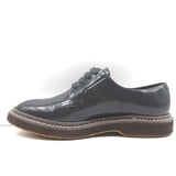 Brunello Cucinelli Glitter-Trim Lace Up Oxfords Gray Patent Leather Size 40.5