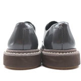 Brunello Cucinelli Glitter-Trim Lace Up Oxfords Gray Patent Leather Size 40.5