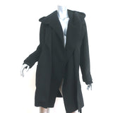 Splendid Oslo Belted Coat Black Wool-Blend Size Large Knit-Trim Jacket