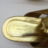Dries Van Noten Platform Slingback Sandals Gold Metallic Leather Size 41