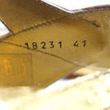 Dries Van Noten Platform Slingback Sandals Gold Metallic Leather Size 41