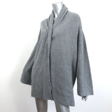 Vince Open Cardigan Light Grey Textured Knit Size Large Wide Sleeve Sweater NEW