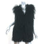 Rachel Roy Mongolian Lamb Vest Black Ribbed Wool Size Small NEW