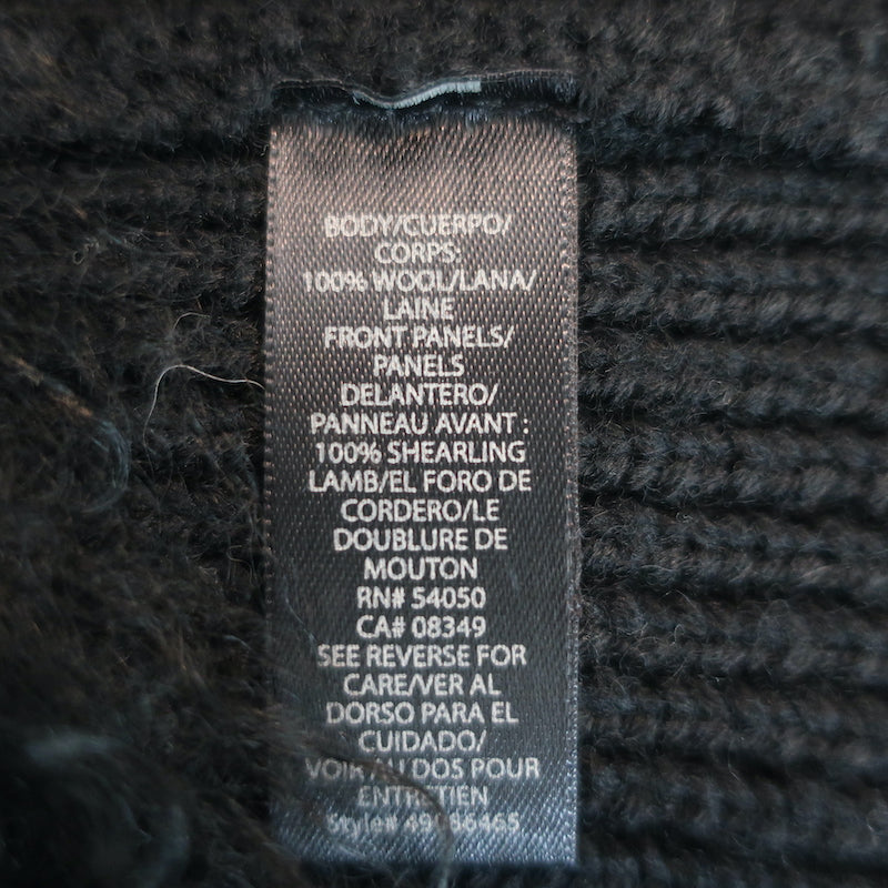 Rachel Roy Mongolian Lamb Vest Black Ribbed Wool Size Small NEW
