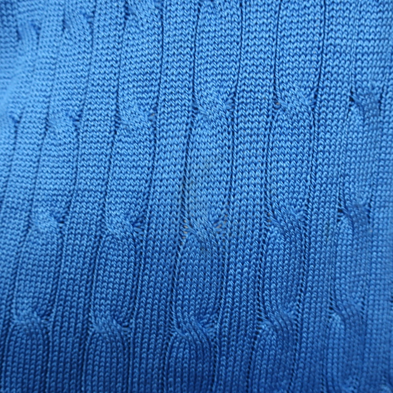 Ralph Lauren Black Label Silk Cable Knit Tank Top Blue Size Large NEW