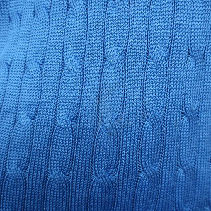 Ralph Lauren Black Label Silk Cable Knit Tank Top Blue Size Large NEW
