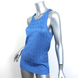 Ralph Lauren Black Label Silk Cable Knit Tank Top Blue Size Large NEW
