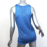 Ralph Lauren Black Label Silk Cable Knit Tank Top Blue Size Large NEW