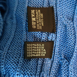 Ralph Lauren Black Label Silk Cable Knit Tank Top Blue Size Large NEW