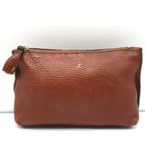 Henry Beguelin Cosmetic Bag Brown Leather Mini Clutch