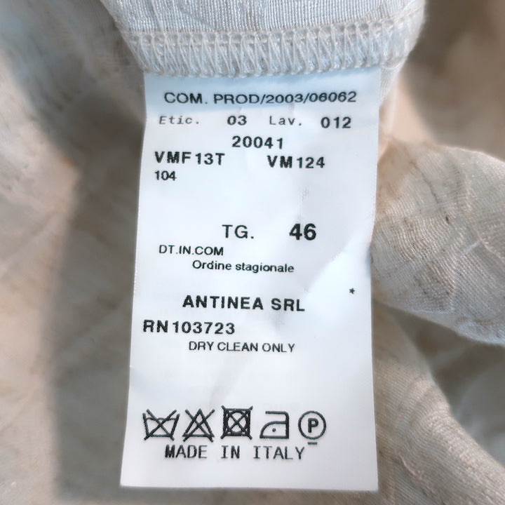 Armani Collezioni Blazer Cream Jacquard Cotton-Blend Size 10 One-Button Jacket