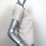 Max Mara Short Sleeve Top Putty Stretch Knit Size Large NEW