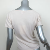 Max Mara Short Sleeve Top Putty Stretch Knit Size Large NEW