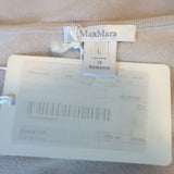 Max Mara Short Sleeve Top Putty Stretch Knit Size Large NEW
