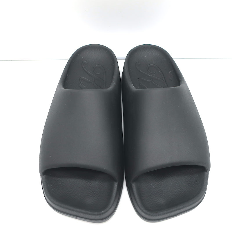 Khaite Brighton Pool Slide Sandals Black Rubber Size 38 NEW