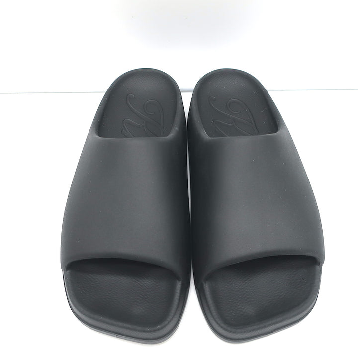 Khaite Brighton Pool Slide Sandals Black Rubber Size 38 NEW