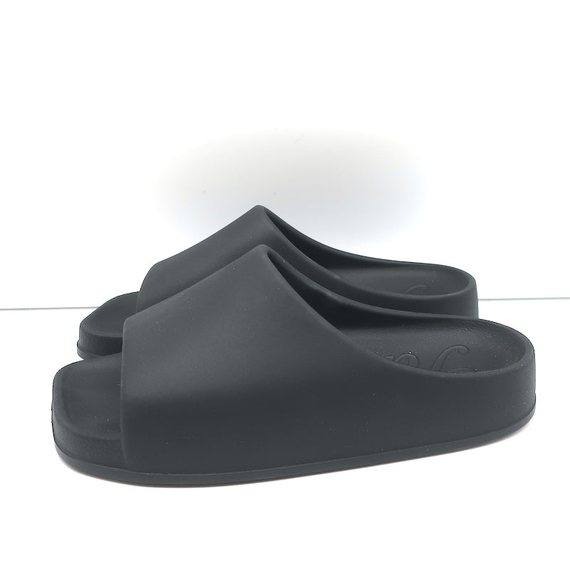 Khaite Brighton Pool Slide Sandals Black Rubber Size 38 NEW