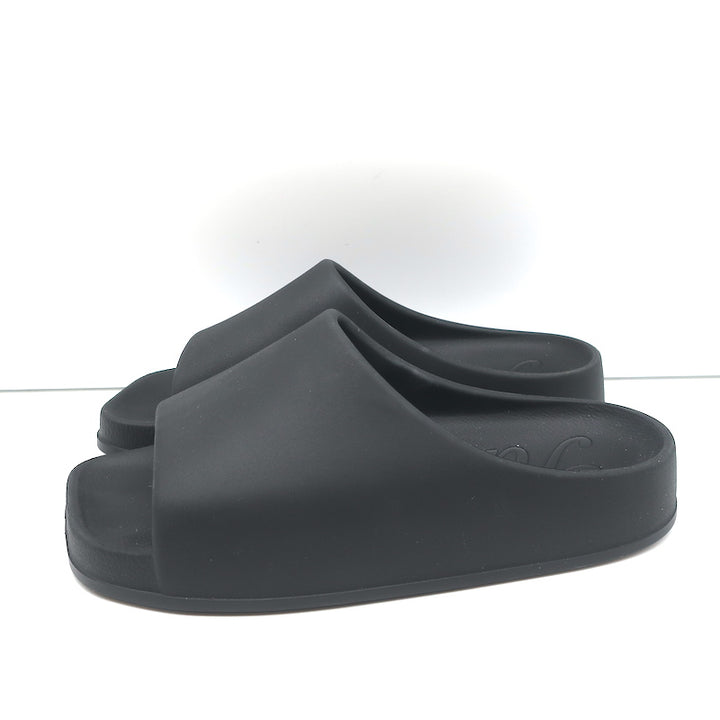 Khaite Brighton Pool Slide Sandals Black Rubber Size 38 NEW