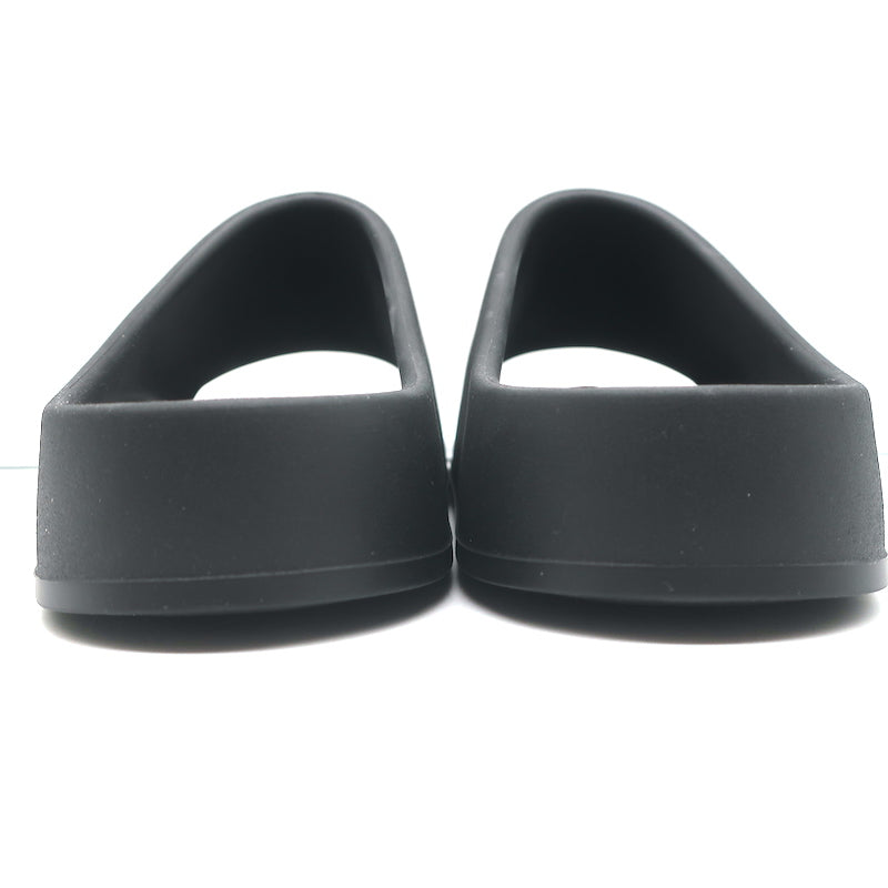 Khaite Brighton Pool Slide Sandals Black Rubber Size 38 NEW