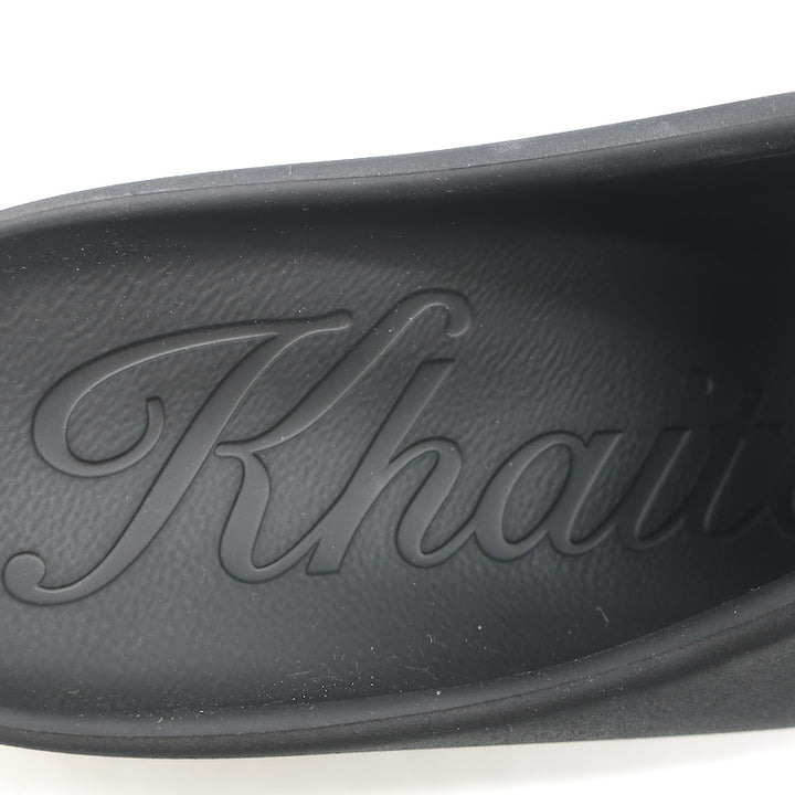 Khaite Brighton Pool Slide Sandals Black Rubber Size 38 NEW
