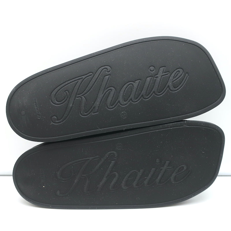 Khaite Brighton Pool Slide Sandals Black Rubber Size 38 NEW