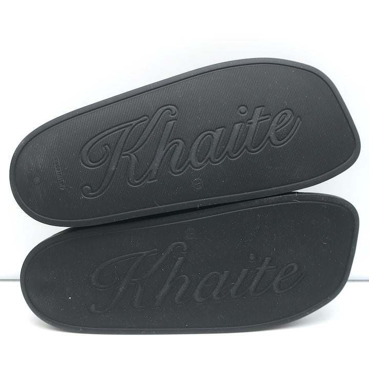 Khaite Brighton Pool Slide Sandals Black Rubber Size 38 NEW