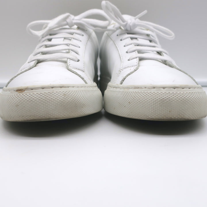 Woman by Common Projects Retro Low Top Sneakers White &amp; Green Leather Size 37