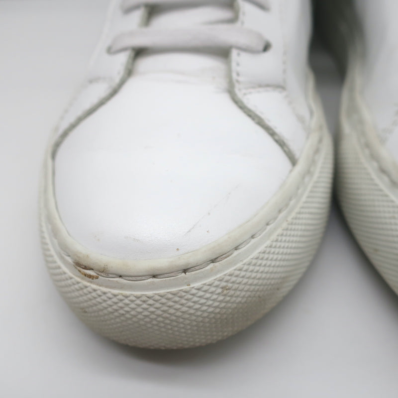 Woman by Common Projects Retro Low Top Sneakers White &amp; Green Leather Size 37
