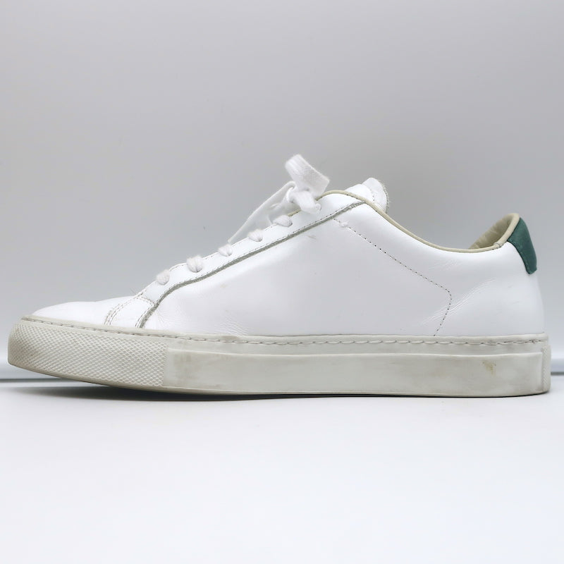 Woman by Common Projects Retro Low Top Sneakers White &amp; Green Leather Size 37