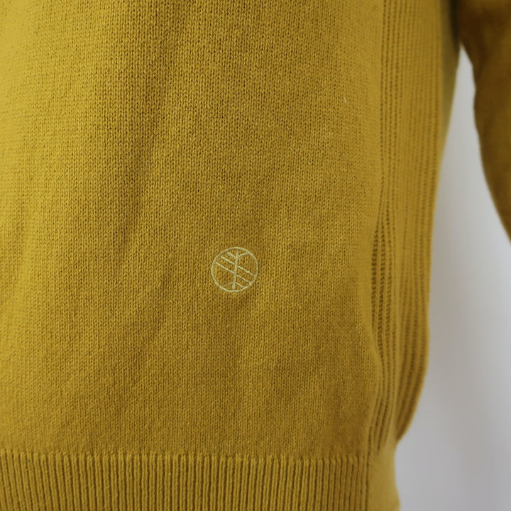 Maria McManus Shrunken Crew Sweater Acid Yellow Cashmere-Cotton Size Medium NEW