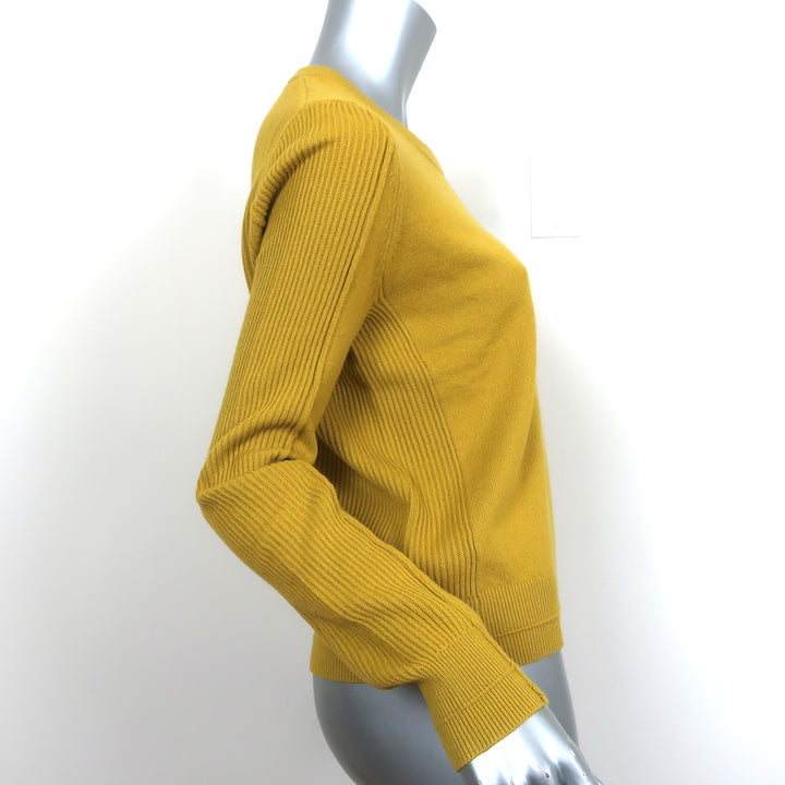 Maria McManus Shrunken Crew Sweater Acid Yellow Cashmere-Cotton Size Medium NEW