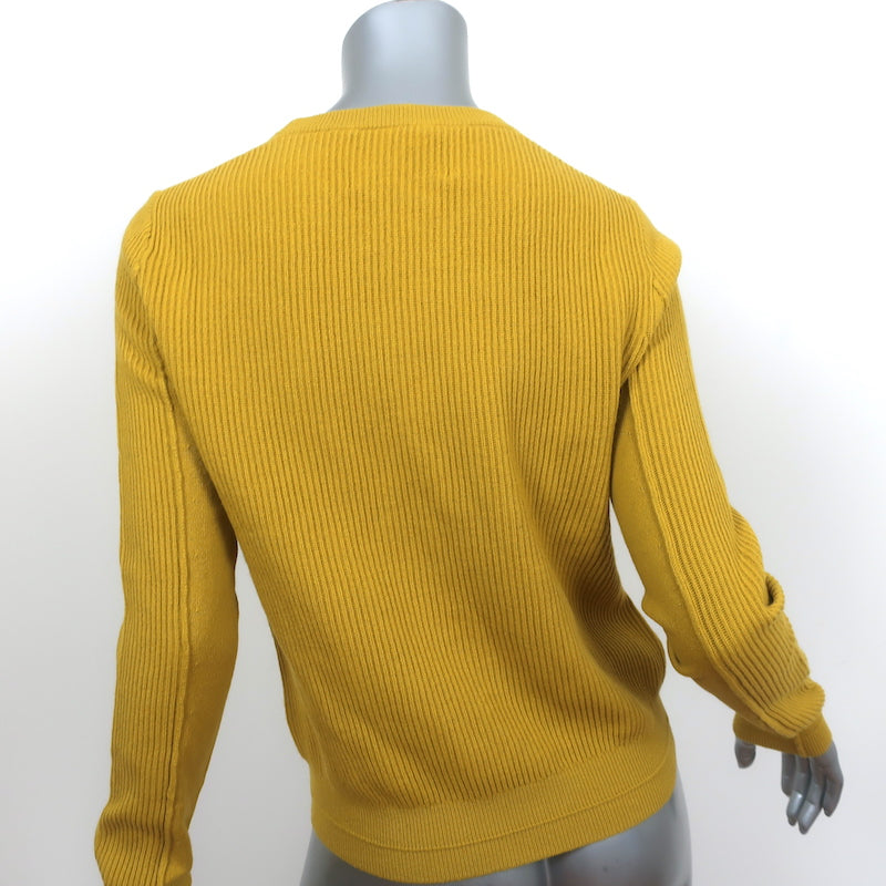 Maria McManus Shrunken Crew Sweater Acid Yellow Cashmere-Cotton Size Medium NEW