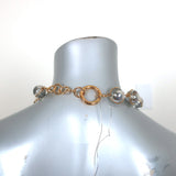 Jil Sander Sphere Chain Necklace Silver & Gold-Tone Brass NEW