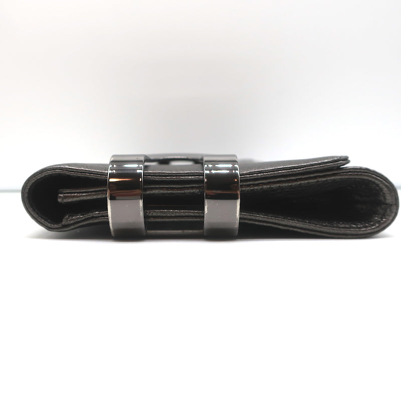 Michael Kors Collection Flap Clutch Pewter Metallic Leather Evening Bag