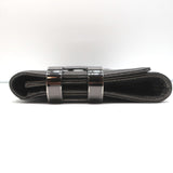 Michael Kors Collection Flap Clutch Pewter Metallic Leather Evening Bag