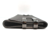 Michael Kors Collection Flap Clutch Pewter Metallic Leather Evening Bag