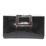 Roger Vivier Belle Clutch Black Patent Leather Mini Bag