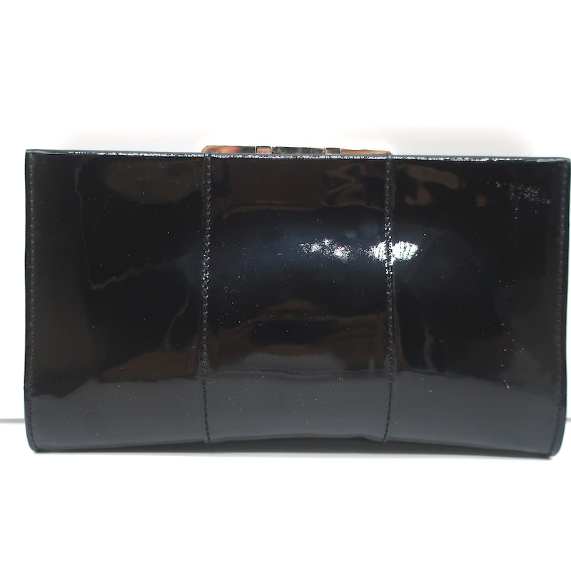 Roger Vivier Belle Clutch Black Patent Leather Mini Bag