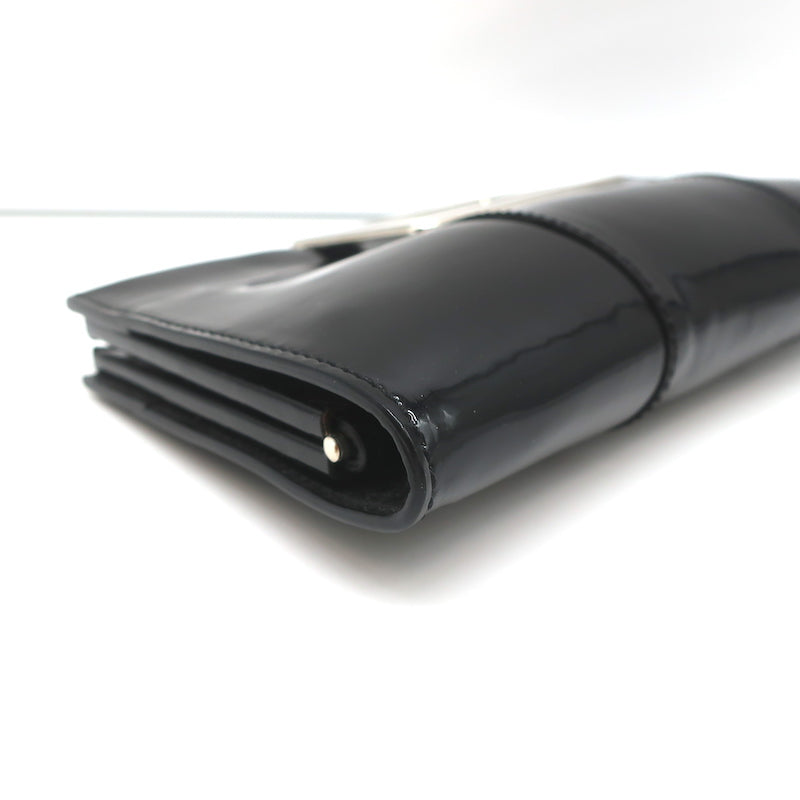 Roger Vivier Belle Clutch Black Patent Leather Mini Bag