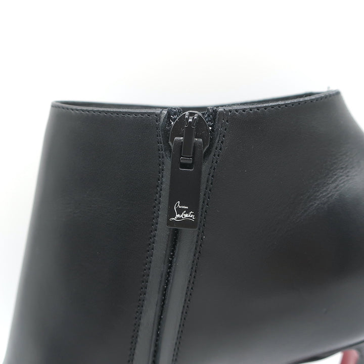 Christian Louboutin Eleonor 85 Booties Black Leather Size 36 Ankle Boots NEW