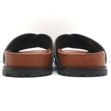 Saint Laurent Jimmy Crisscross Slides Brown Leather Size 35.5 Flat Sandals NEW