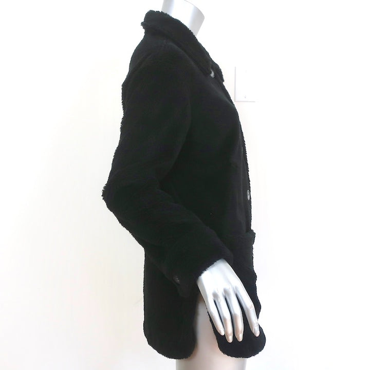 Reformation Polar Coat Shacket Black Faux Fur Size Small