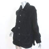 Reformation Polar Coat Shacket Black Faux Fur Size Small