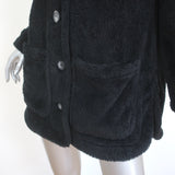 Reformation Polar Coat Shacket Black Faux Fur Size Small