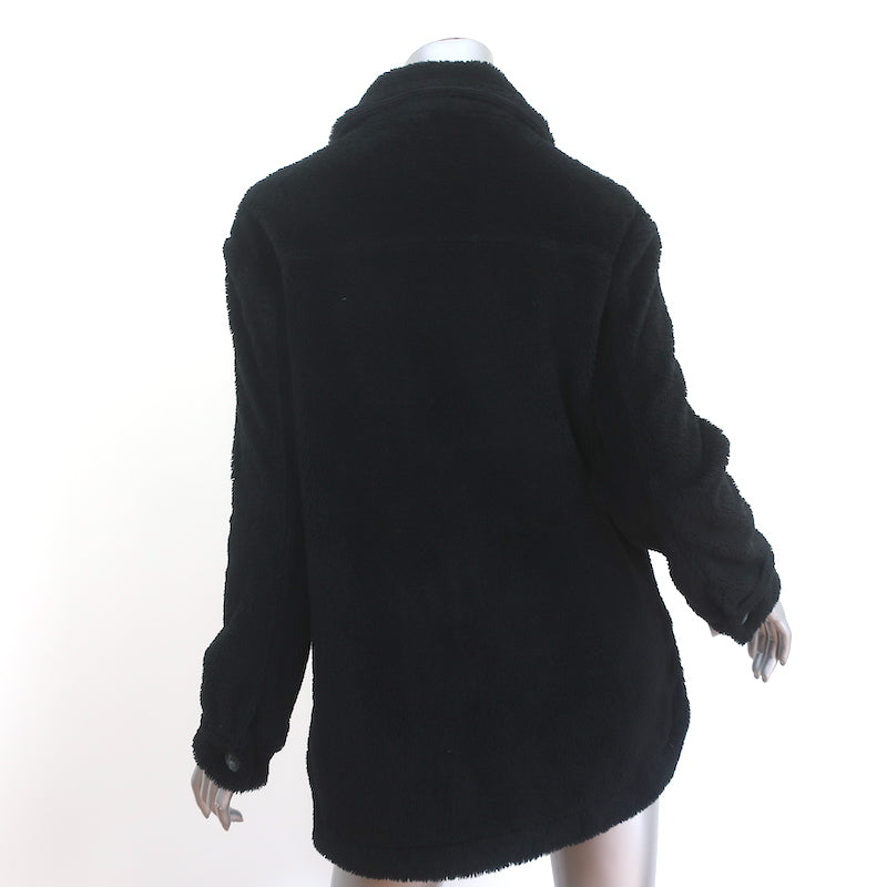 Reformation Polar Coat Shacket Black Faux Fur Size Small