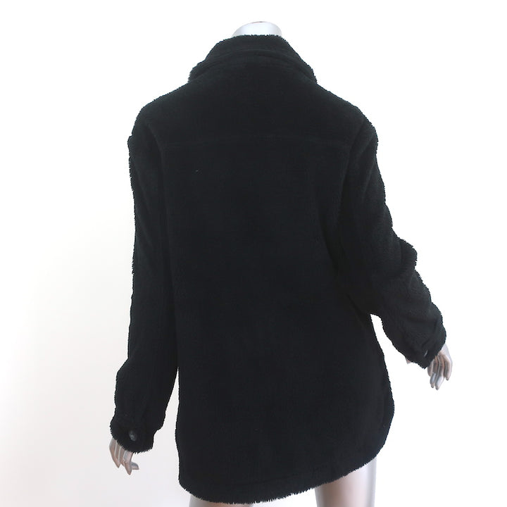 Reformation Polar Coat Shacket Black Faux Fur Size Small
