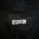 Reformation Polar Coat Shacket Black Faux Fur Size Small