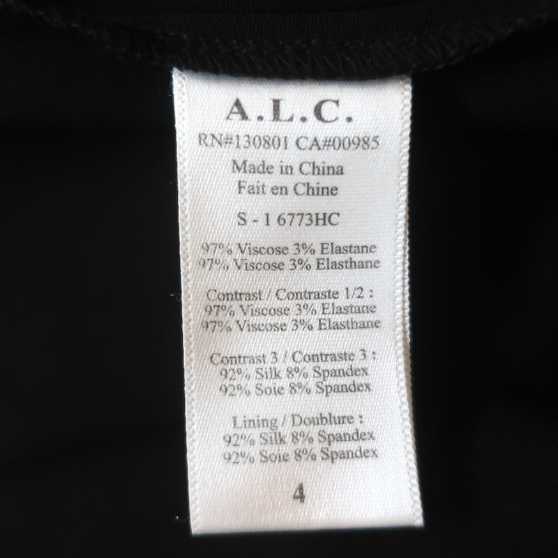 A.L.C. Colorblock Sleeveless Mini Dress Black/Navy Stretch Crepe Size 4