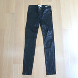 FRAME Le Skinny de Jeanne Leather Pants Washed Black Size 24